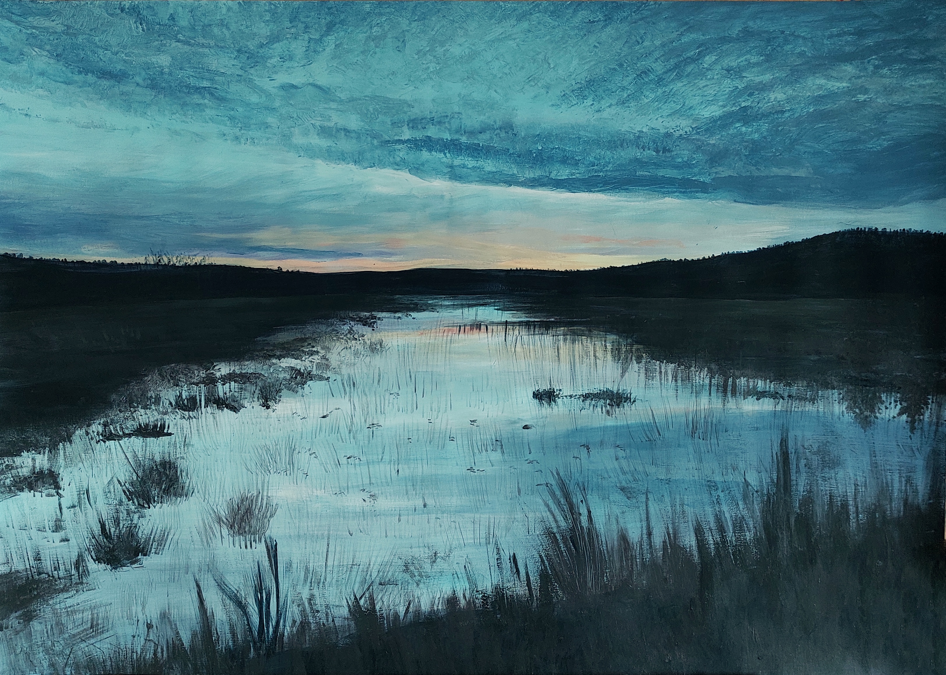 wetland dawn painting